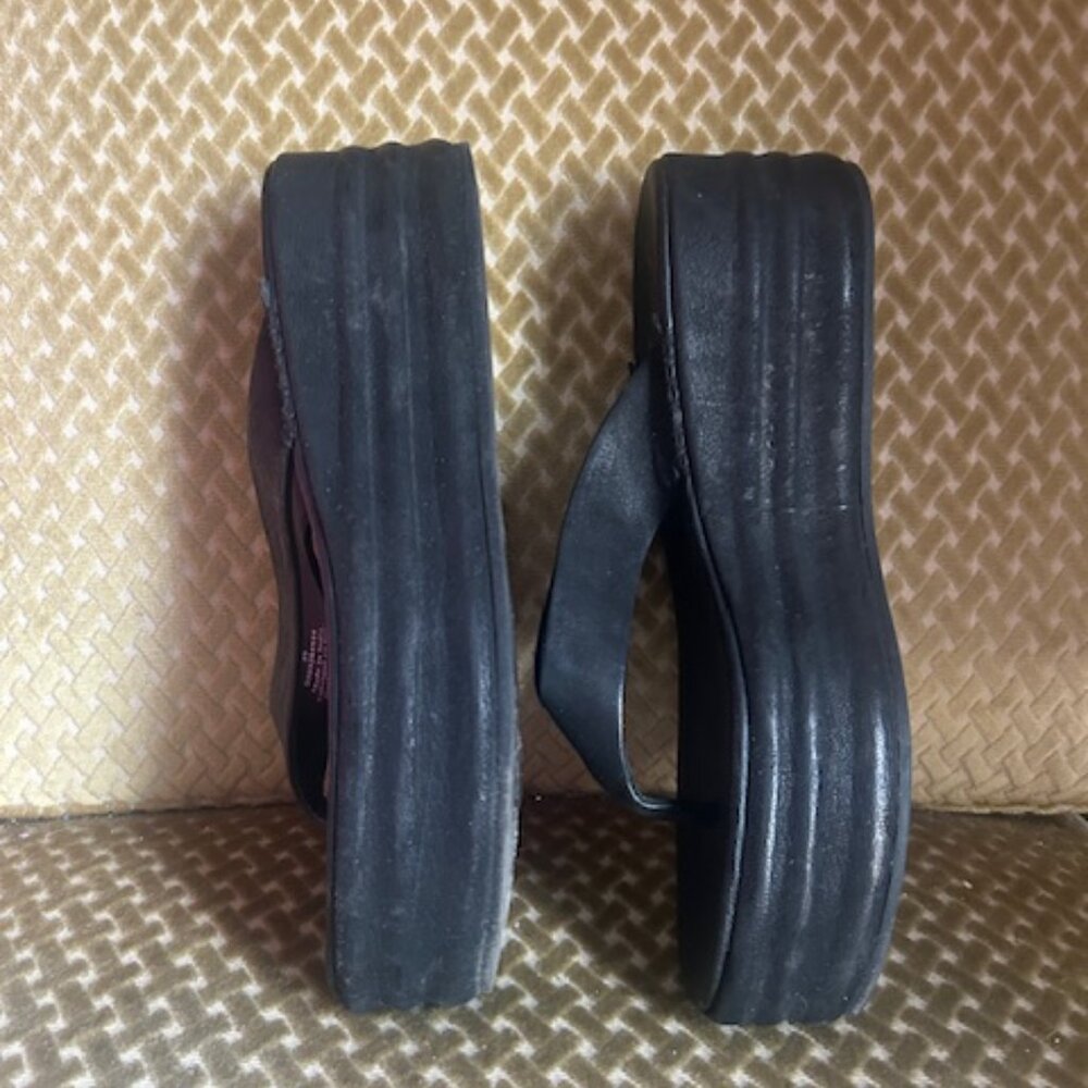 Free People Black Platform Thong Mules - Picture 13 of 14